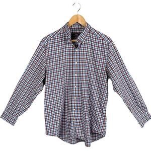 Vineyard Vines Mens Slim Fit Button Up Shirt Check Cotton Twill L Preppy Classic